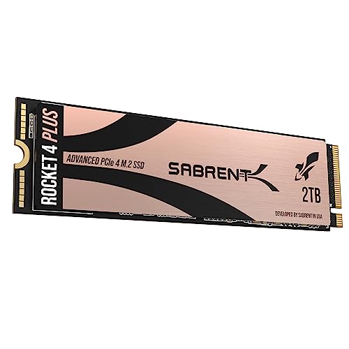 SABRENT 2TB Rocket 4 Plus NVMe 4.0 Gen4 PCIe M.2 2280 Internal SSD – Up to 7100MB/s Read, 6600MB/s Write – High-Performance TLC NAND, PS5 Compatible, PCIe 3.0 Backward Compatible (SB-RKT4P-2TB)