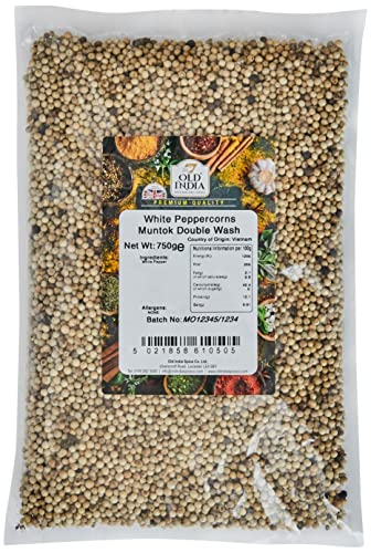 Old India White Peppercorns Muntok Double Wash 750g