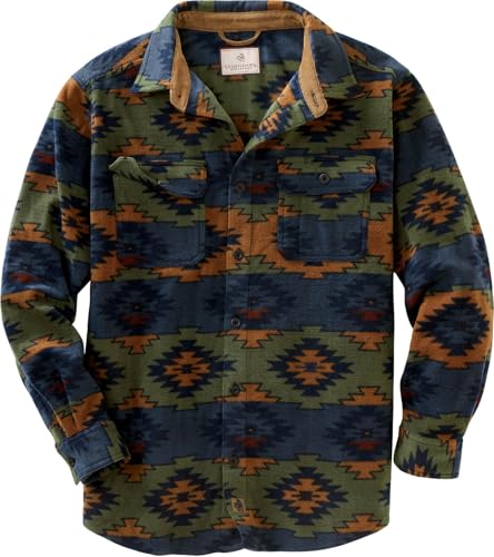 Legendary Whitetails Men's Big Long Sleeve Fleece Button Up Shirt Casual Fit Thick Heavyweight, Asphalt Ridge, XX-Large Tall