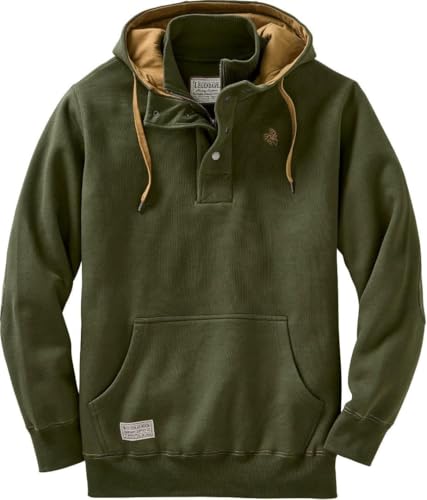 Legendary Whitetails Men's Standard Tough As Buck 1/4 Zip Action Hoodie, Loden, Large