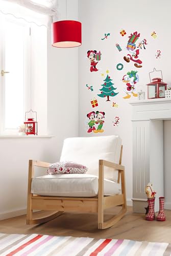 Disney Deco Stickers by Komar - Mickey Christmas Presents - Size: 50 x 70 cm - 17 Pieces - Wall Sticker, Children's Room Decoration