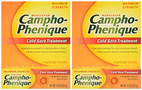 Campho-Phenique Cold Sore Treatment, Maximum Strength, Original Gel Formula, 2 Pack