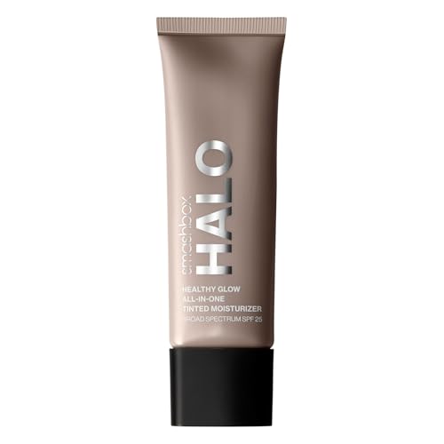 Smashbox Halo Healthy Glow Tinted Moisturizer with SPF 25 | 24-Hour Hydrating Buildable Coverage with a Natural Dewy Finish, Hyaluronic Acid & Niacinamide, Light Neutral, 1.4 Fl Oz