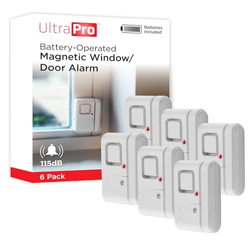 GE Personal Security Window and Door Alarm, 6 Pack, DIY Protection, Burglar Alert, Wireless Chime/Alarm, Easy Installation, Home Security, Ideal for Home, Garage, Apartment and More,White, 49721