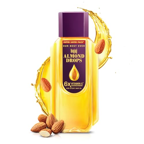 Bajaj Almond Drops Hair Oil, 625ml, Light & Non-Sticky with 6X Vitamin E for 2X Hair fall Reduction Bajaj Almond Drops Hair Oil, 625ml, Light & Non-St