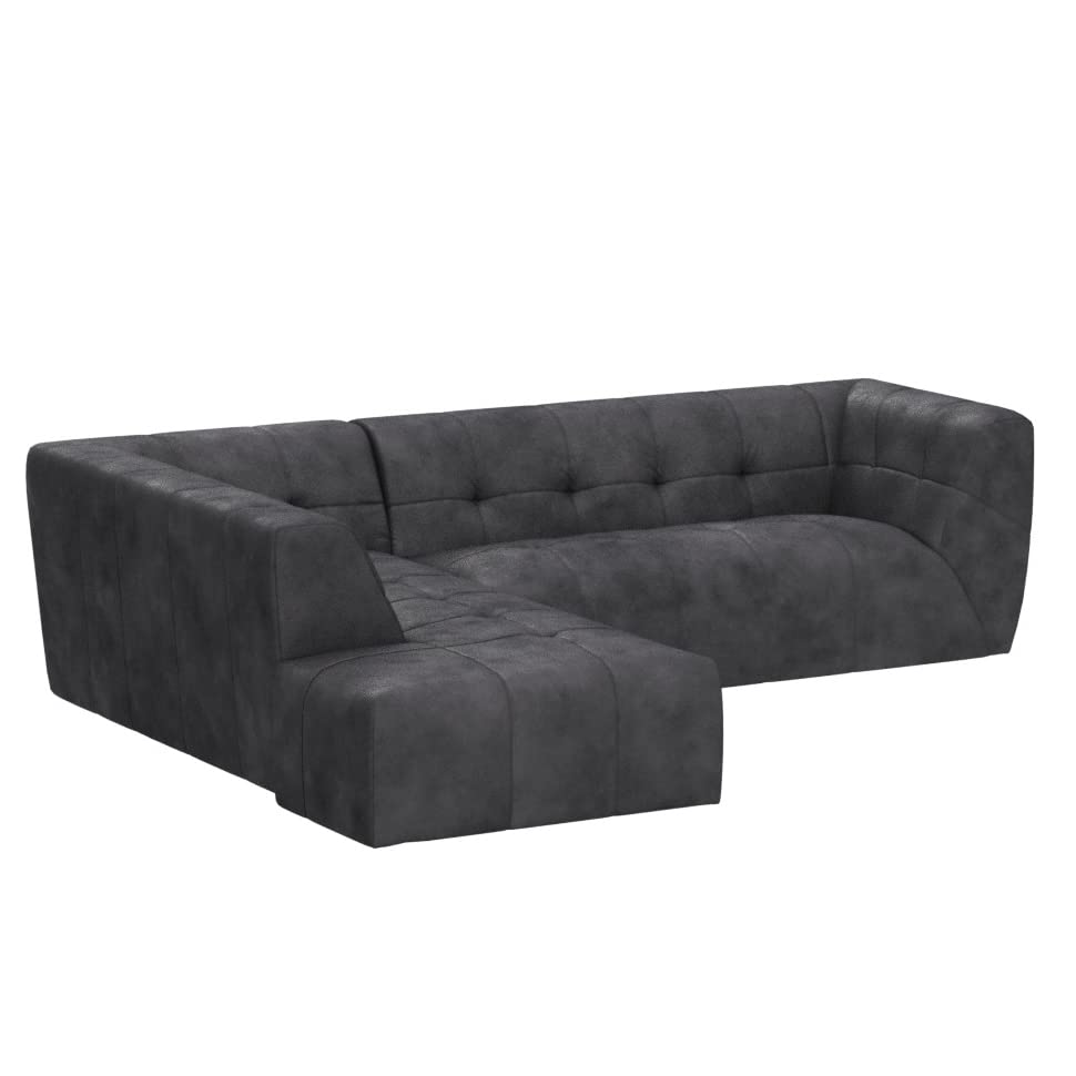 Living Room Furniture Sectional Navy Blue Acanva Luxury MidCentury Modern Velvet Living Room