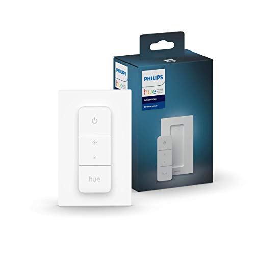 (-27%) Philips Hue Dimmschalter für Hue Lichtsysteme, Smarter Dimmer zur Steuerung von Leuchten und Lichtszenen, kabelloser Lichtschalter ohne Installation, weiß
