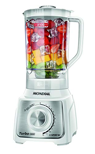 MONDIAL Liquidificador Turbo, Branco/Inox, 1200W, 220V - L-1200 WI