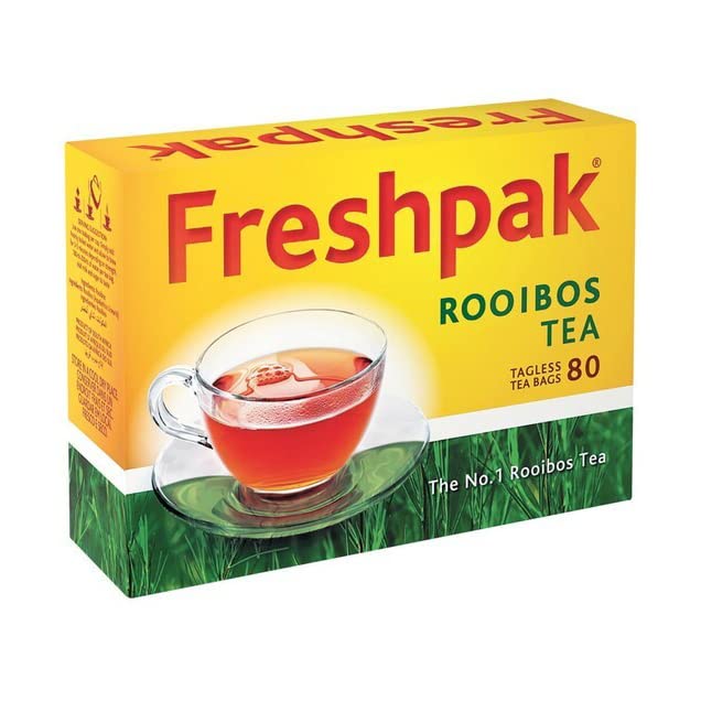 Freshpak® Rooibos Tea | 80 Tagless Teabags | Packed at source in South Africa | Natural Premium Rooibos | Naturally Caffeine Free | Keto Friendly | Non GMO |