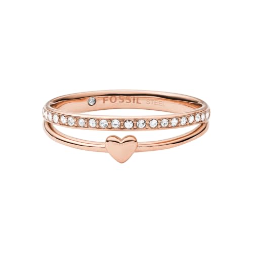 (-30%) Fossil Ring Für Frauen Vintage Glitz, Länge: 21,5 X 20 X 6 Rose Gold Edelstahl Ring, JF03460791