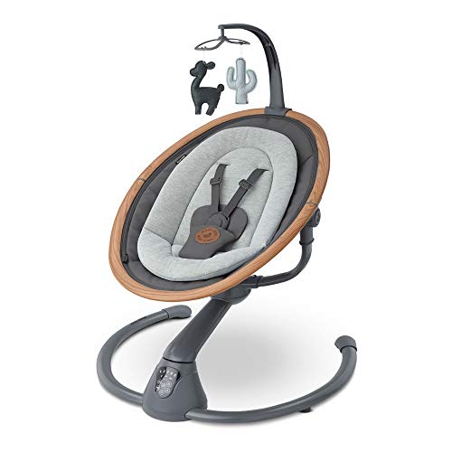 Maxi-Cosi Cassia Electric Baby Swing Chair, 0–6 Months, max 9kg, Baby Rocker, 12 melodies, 360° Seat Rotation, Automatic Motion Detection, 5 Swinging Speeds, 2 Recline Positions, Essential Graphite