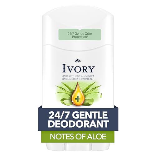 Ivory Gentle Aluminum Free Deodorant Hint Of Aloe, 2.4 oz, 1.8 Lb (Packaging may vary)