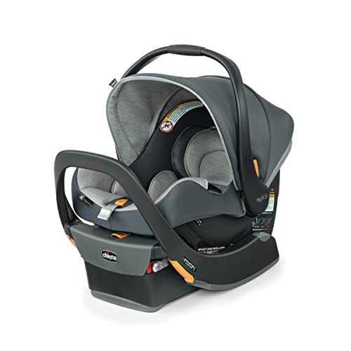 Chicco KeyFit® 35 ClearTex® Infant Car Seat and Base, Rear-Facing Seat for Infants 4-35 lbs., Includes Infant Head and Body Support, Compatible with Chicco Strollers, Baby Travel Gear | Cove/Grey