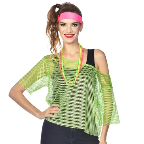 Amscan Women's 80s mesh Shirt-Yellow Xtra Large Costume Top, L/XL