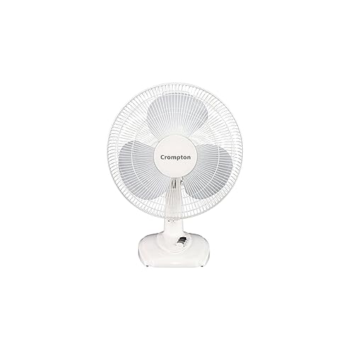 Crompton Wave Plus 400 mm Table Fan | Adjustable Height | Smooth Oscillation | Superior Air Delivery | 2 Year Warranty | White