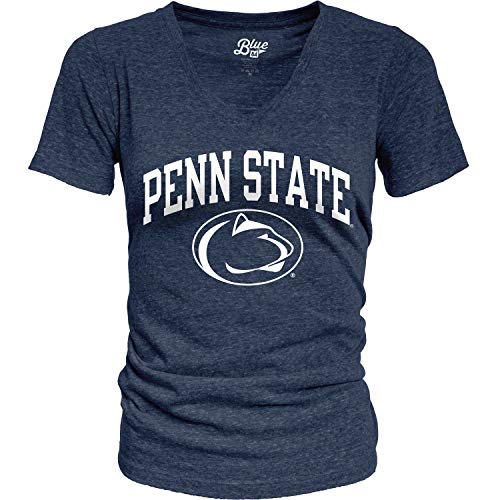 Blue 84 Women's Penn State Nittany Lions Heathered Team Color Confetti T Shirt, Penn State Nittany Lions Navy, Medium