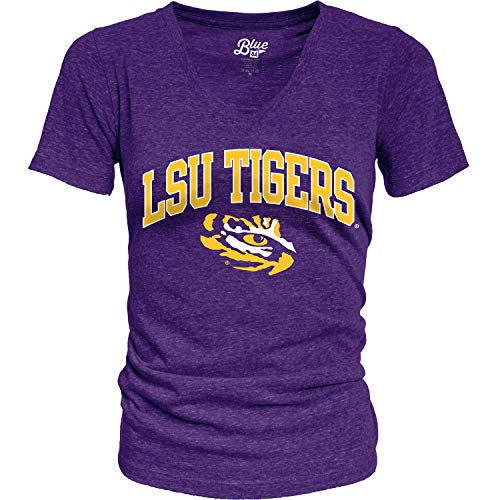 Blue 84 Women's LSU Tigers Heathered Team Color Confetti T Shirt, Lsu Tigers Purple, X-Large
