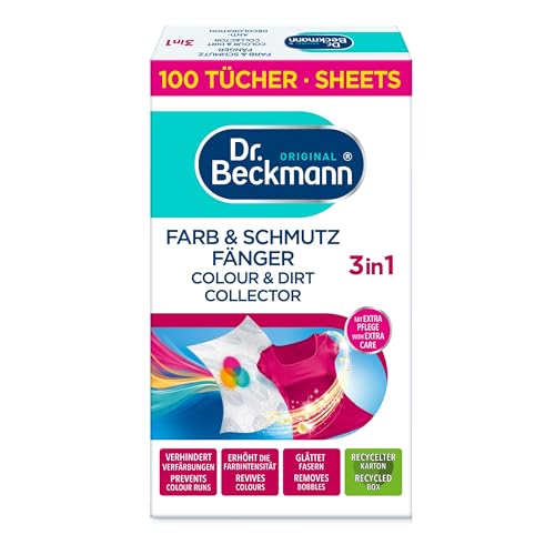 Dr. Beckmann Colour Collector 3in1 | colour collecting sheets for ultimate protection | now with EXTRA COLOUR & FIBRE CARE | XXL Fresh Pack of 100 Sheets