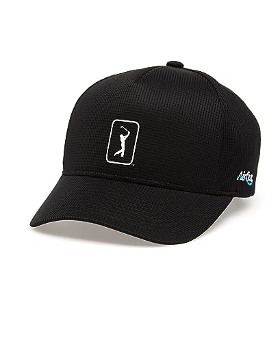 PGA TOUR Men's Standard Mesh Golf Hat, Caviar, One Size
