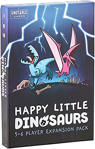 Unstable Games - Happy Little Dinosaurs: 5-6 Player Expansion Pack - Cute card game for kids, teens, & adults - Dodge life’s disasters! - 5-6 players ages 8+ - Great for game night