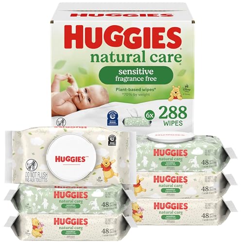 Huggies Natural Care Sensitive Baby Wipes 6 Flip-Top 288 Wipes