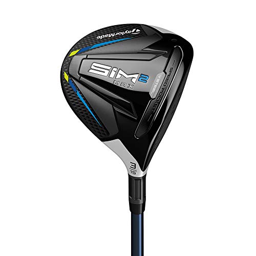 TaylorMade Golf SIM 2 MAX STEEL FAIRWAY MENS RIGHT HAND GRAPHITE REGULAR 3 WOOD , BLACK/LIGHT GREY