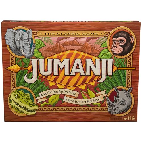 Spin Master Games, Jumanji 30th Anniversary Edition, The Classic Thrilling Adventure Family Board Game Based on The Action-Comedy Movie, Updated Jungle Challenges, 2-4 Players, for Ages 6 & Up