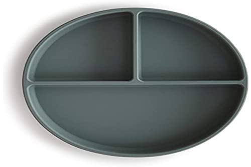mushie Silicone Suction Plate | BPA-Free Non-Slip Design (Dried Thyme)