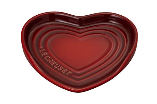Le Creuset Stoneware Heart Shaped Spoon Rest, 5", Cerise