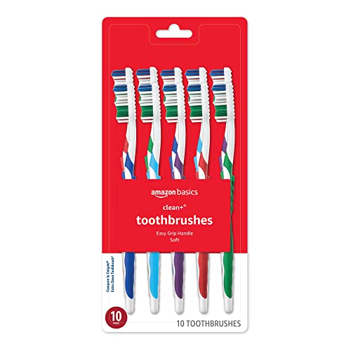 Amazon Basics Clean Plus Soft Bristle Toothbrush 10-Pack for $3.69 via Sub & Save + free shipping w/ Prime