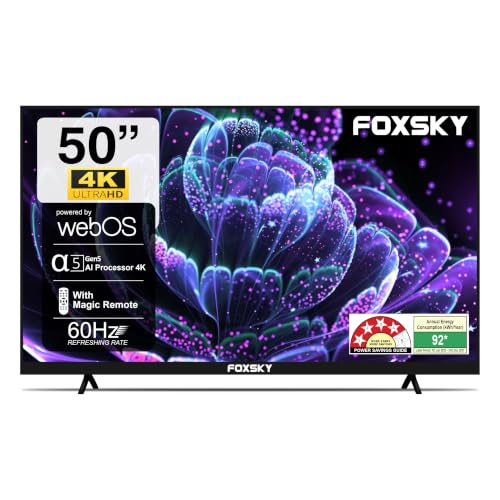 Foxsky 127 cm (50 inches)4K UHD QLED Smart TV (WebOS) TV 50FSVS (Black)