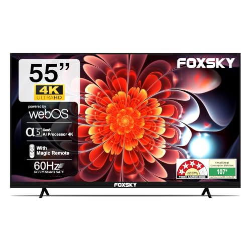 Foxsky 139.7 cm (55 inches) 4K Ultra HD Smart LED TV 55FS-VS (Black)