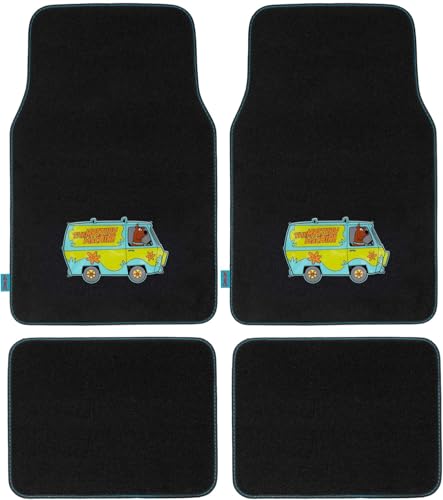 BDK Warner Brothers Scooby Doo Mystery Machine Licensed Auto Carpet Floor Mats, Universal Fit 4PC Set Front & Rear for Car Truck Van SUV (SDMT-1121)