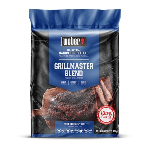 Weber Grillmaster Blend All-Natural Hardwood Pellets for Wood Pellet Grills, 20 lb BagOOFT 100% Hardwood Pizza Oven Pel