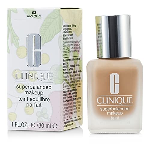 Clinique Superbalanced Oil Free Liquid Foundation Makeup For Dry to Oily Skin Types | Hydrating + Moisturizing | Moderate Coverage + Natural Finish, Ivory, 1 Fl Oz