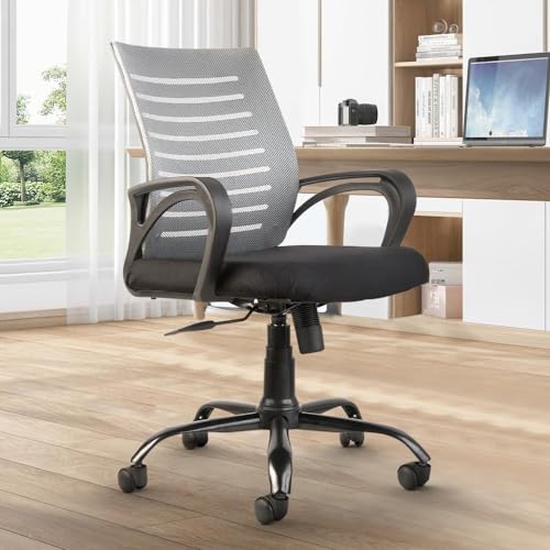 CELLBELL Desire C104 Ergonomic Mesh Office Chair for Home & Office | Mid Back Computer Chair with Adjustable Support, Smart Tilt Lock, Height Adjustme