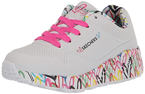 (-51%) Skechers Mädchen Uno Lite Lovely Luv Sneaker, White Synthetic H. Pink Trim, 34 EU