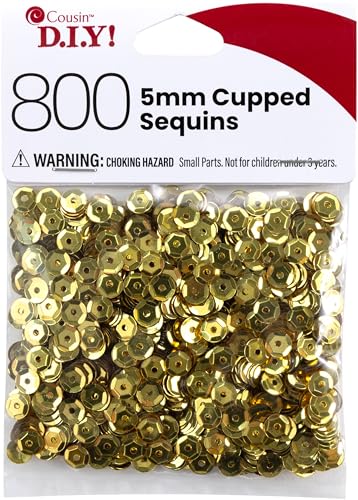 Cousin DIY Gold, 5mm Cupped Sequins, 800pc