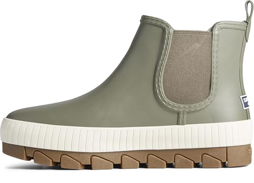 Sperry Women's Torrent Chelsea Rain Boot, Olive, 6 Medium