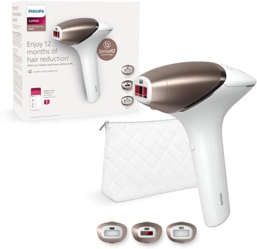 (-36%) Philips Lumea IPL 9000 Series - IPL-Haarentfernungsgerät für jahrelang seidig-glatte Haut* mit 3 Aufsätzen für Körper & Gesicht, kabellos, Alternative zur Laser-Haarentfernung (BRI955/00)