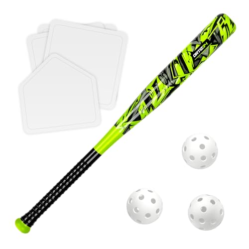 Ortiz34 Grand Slam Set- Graffiti Plastic Bat, 3 Balls, 4 Throw Down (Volt)