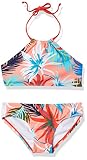 Kanu Surf Girls, Mahina UPF 50+ Beach Sport Halter Bikini 2-Piece Swimsuit, Cool Breeze Coral, 4T