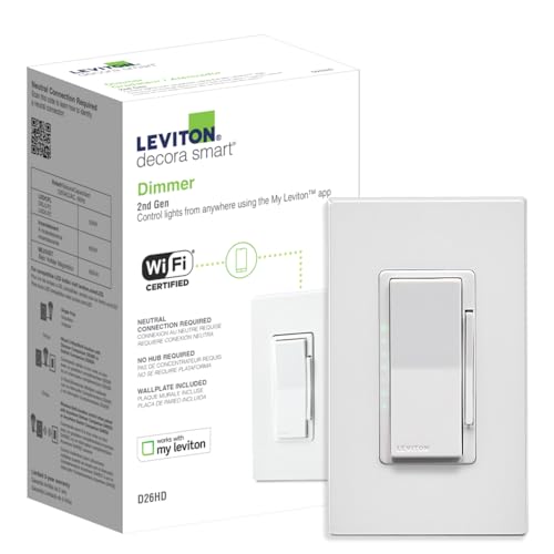 Leviton Decora Smart Wi-Fi Dimmer Easy to Use A dimmer with indicator lights, a simple application,