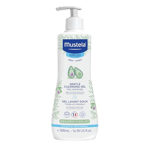 Mustela Baby Gentle Cleansing Gel - Baby Hair & Body Wash - with Natural Avocado fortified with Vitamin B5 - Biodegradable Formula & Tear-Free â€“ 16.90 fl. oz. (Pack of 1)