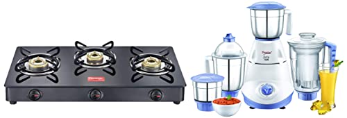 Iris 750W Mixer Grinder, Jar With Juicer Jar And Gas Stove