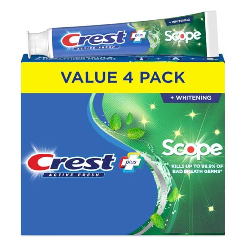 Scope Active Fresh Teeth Whitening Toothpaste For Adults 55oz 4 Pack