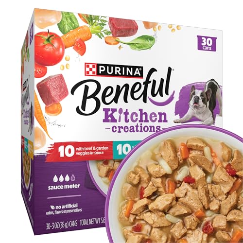 Purina Beneful Medleys Wet Dog Food Variety Pack with Tuscan, Romana, and Mediterranean Style Dog Food in Dog Gravy, 30 Pack - (Pack of 30) 3 oz. Cans