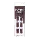 KISS imPRESS Try Gray Short Squoval (Work-Appropriate, 30 nails)