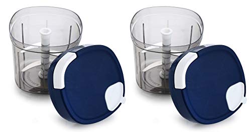 Signoraware Quick Chopper Square 2 in 1 Jumbo Multipurpose Manual Vegetable, Dry Fruit and Onion Quick Cutter Machine for Kitchen 6 Stainless Steel Bl