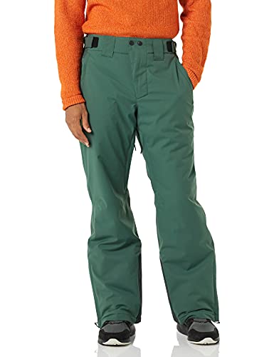 Amazon Essentials Men's Waterproof Insulated Snow Ski Pant, Black Spruce Green Color Block, X-Large